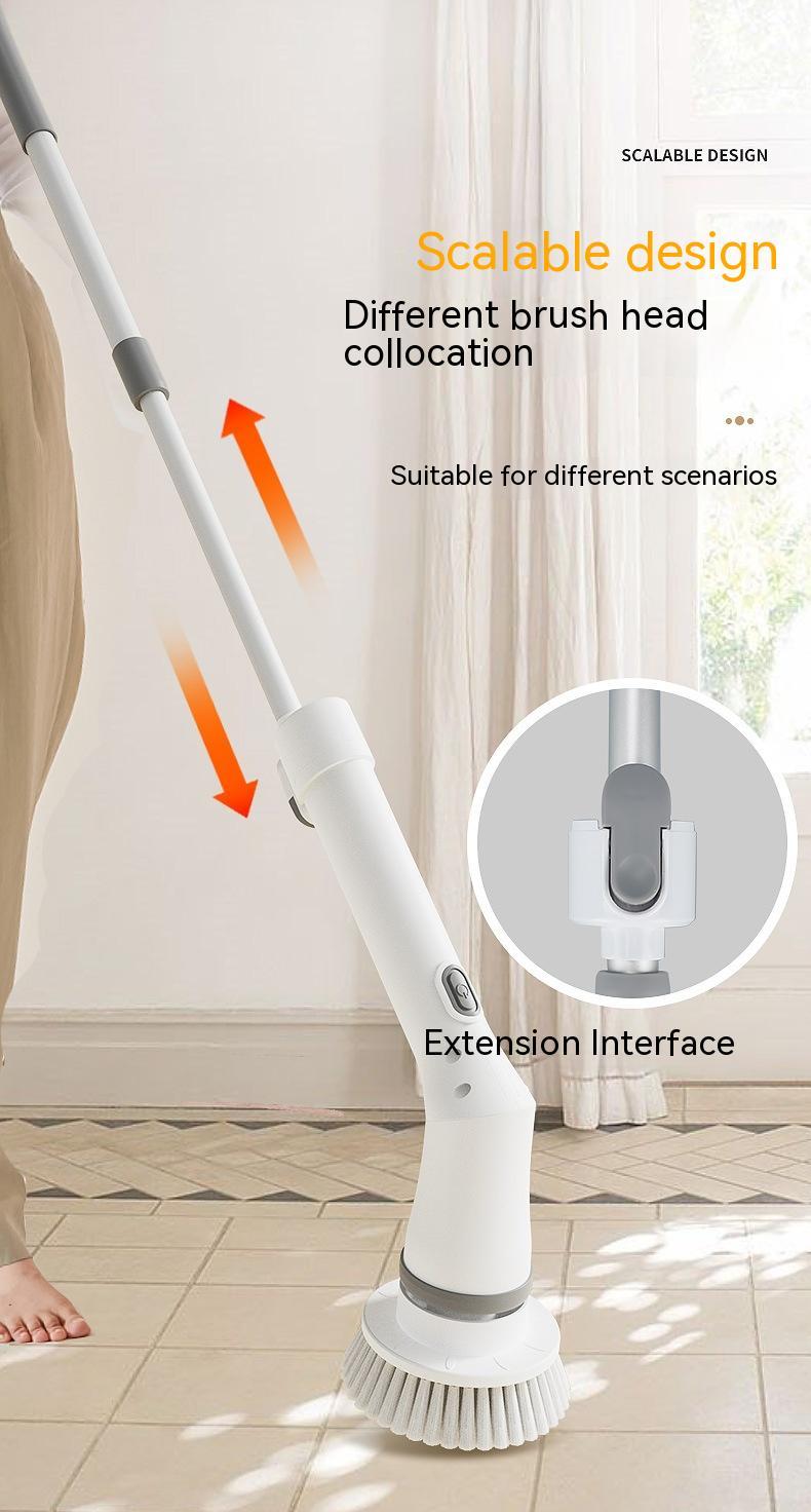 Electric Spin Scrubber  Long Handle Cleaning Brush