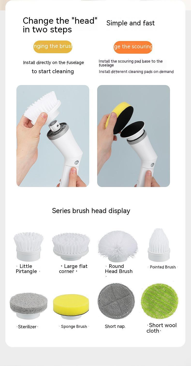 Electric Spin Scrubber  Long Handle Cleaning Brush