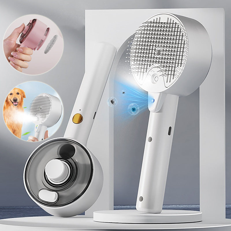 Pet Hair Remover & Grooming Brush  Self-Cleaning Steam Brush for Dogs & Cats