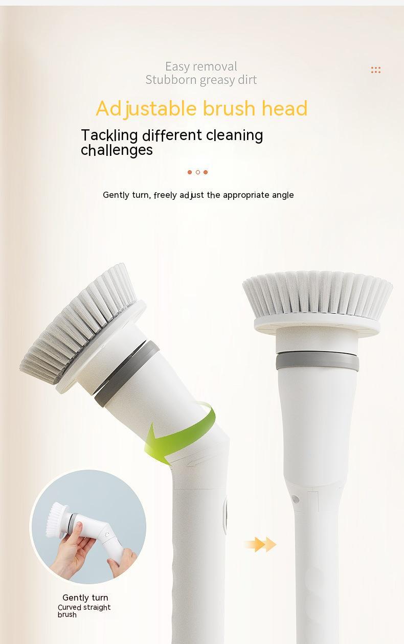 Electric Spin Scrubber  Long Handle Cleaning Brush